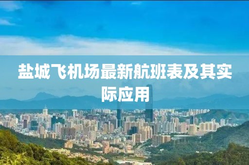 盐城飞机场最新航班表及其实际应用
