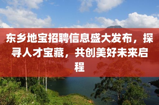 东乡地宝招聘信息盛大发布，探寻人才宝藏，共创美好未来启程