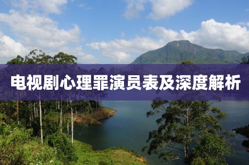 电视剧心理罪演员表及深度解析