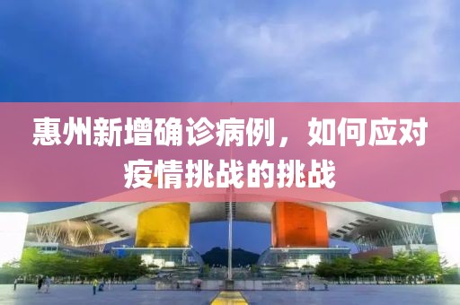 惠州新增确诊病例，如何应对疫情挑战的挑战