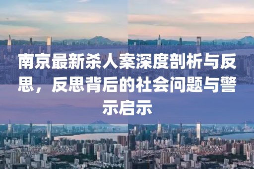 南京最新杀人案深度剖析与反思，反思背后的社会问题与警示启示