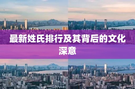 最新姓氏排行及其背后的文化深意