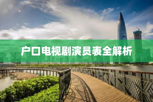户口电视剧演员表全解析