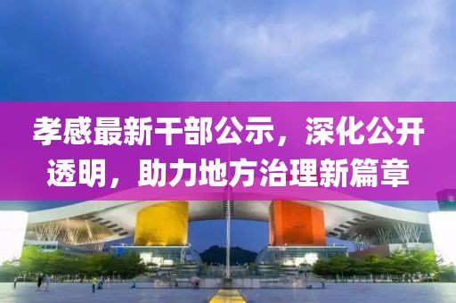 孝感最新干部公示，深化公开透明，助力地方治理新篇章