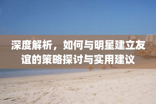 深度解析，如何与明星建立友谊的策略探讨与实用建议