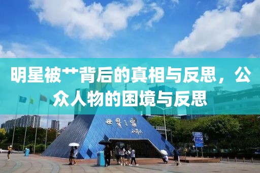 明星被艹背后的真相与反思，公众人物的困境与反思