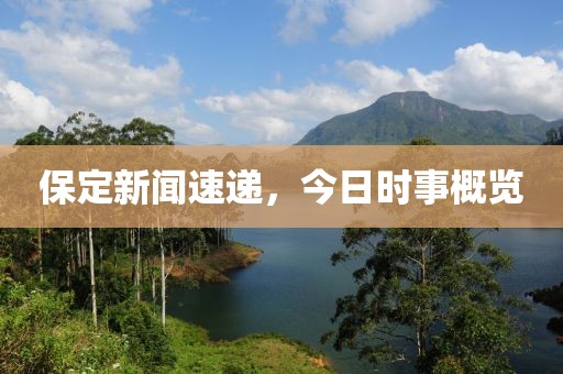 保定新闻速递，今日时事概览