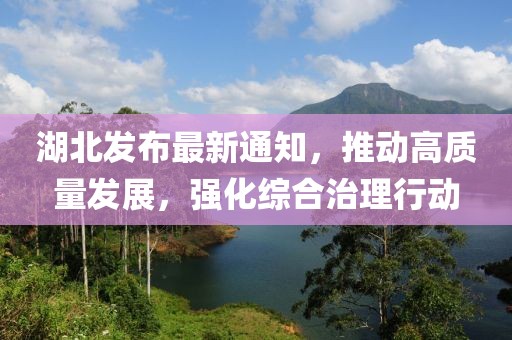 湖北发布最新通知，推动高质量发展，强化综合治理行动