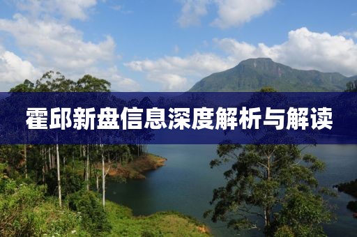 霍邱新盘信息深度解析与解读