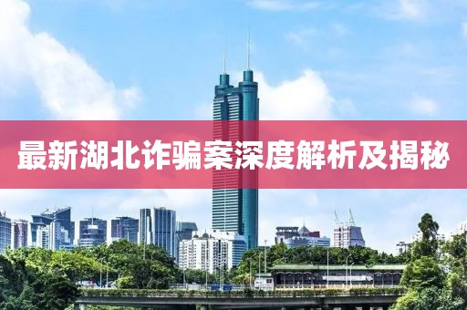 最新湖北诈骗案深度解析及揭秘