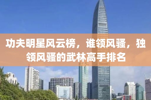 功夫明星风云榜，谁领风骚，独领风骚的武林高手排名