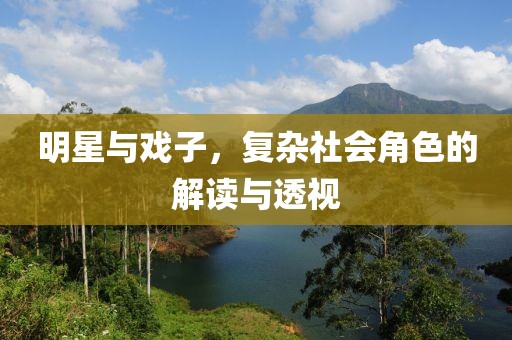 明星与戏子，复杂社会角色的解读与透视