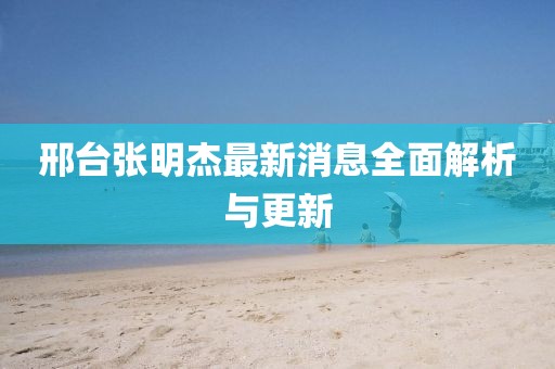 邢台张明杰最新消息全面解析与更新