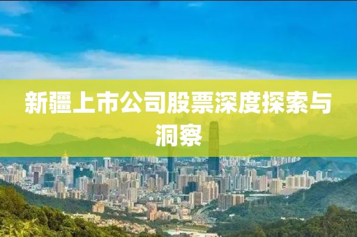新疆上市公司股票深度探索与洞察