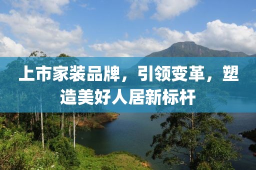 上市家装品牌，引领变革，塑造美好人居新标杆