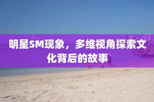 明星SM现象，多维视角探索文化背后的故事