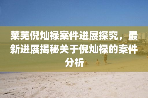 莱芜倪灿禄案件进展探究，最新进展揭秘关于倪灿禄的案件分析