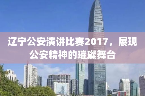 辽宁公安演讲比赛2017，展现公安精神的璀璨舞台