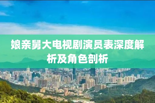 娘亲舅大电视剧演员表深度解析及角色剖析