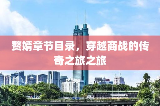 赘婿章节目录，穿越商战的传奇之旅之旅