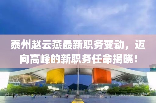 泰州赵云燕最新职务变动，迈向高峰的新职务任命揭晓！