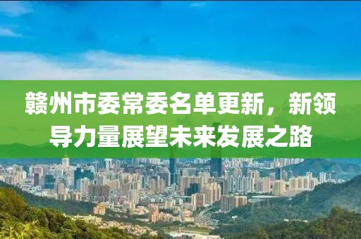 赣州市委常委名单更新，新领导力量展望未来发展之路