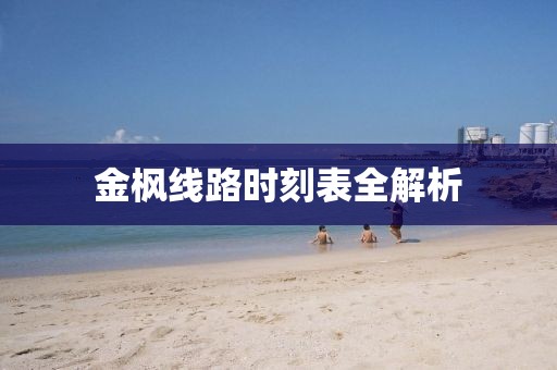 金枫线路时刻表全解析