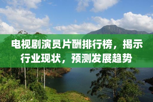 电视剧演员片酬排行榜，揭示行业现状，预测发展趋势