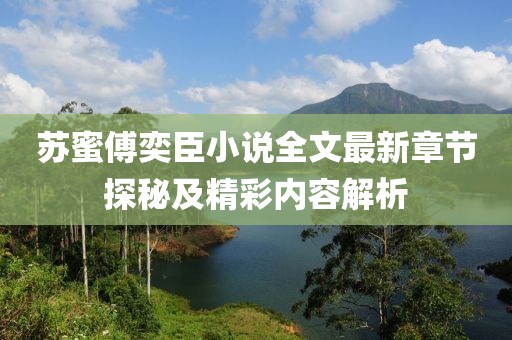 苏蜜傅奕臣小说全文最新章节探秘及精彩内容解析