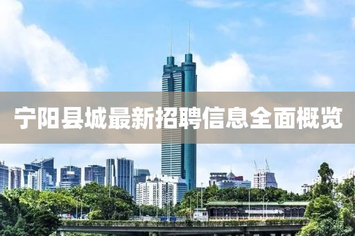 宁阳县城最新招聘信息全面概览