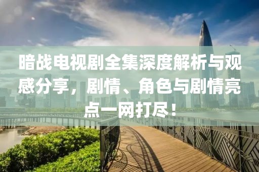 暗战电视剧全集深度解析与观感分享，剧情、角色与剧情亮点一网打尽！