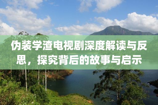 伪装学渣电视剧深度解读与反思，探究背后的故事与启示
