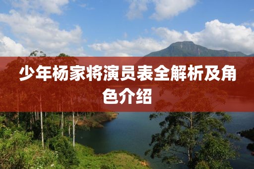 少年杨家将演员表全解析及角色介绍