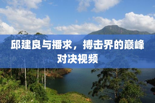 邱建良与播求，搏击界的巅峰对决视频