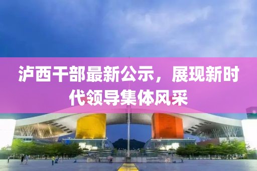 泸西干部最新公示，展现新时代领导集体风采