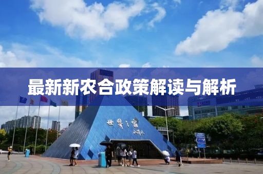 最新新农合政策解读与解析
