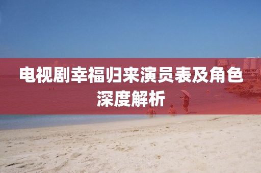 电视剧幸福归来演员表及角色深度解析