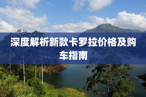 深度解析新款卡罗拉价格及购车指南