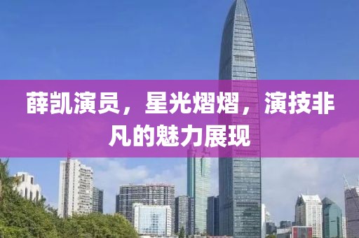 薛凯演员，星光熠熠，演技非凡的魅力展现