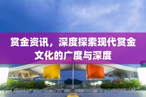 赏金资讯，深度探索现代赏金文化的广度与深度