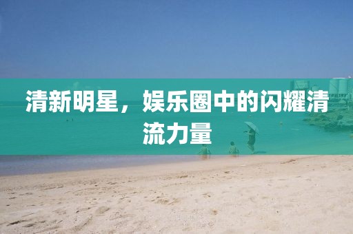 清新明星，娱乐圈中的闪耀清流力量