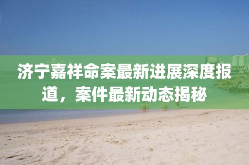 济宁嘉祥命案最新进展深度报道，案件最新动态揭秘