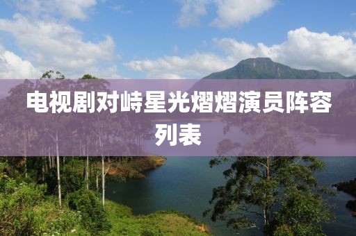 电视剧对峙星光熠熠演员阵容列表