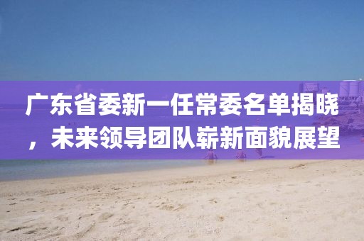 广东省委新一任常委名单揭晓，未来领导团队崭新面貌展望