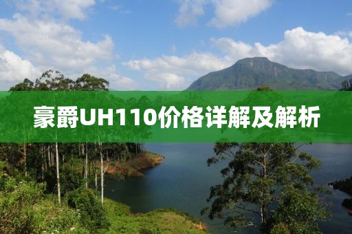 豪爵UH110价格详解及解析