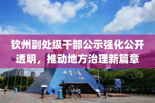 钦州副处级干部公示强化公开透明，推动地方治理新篇章