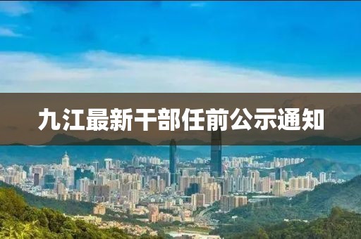 九江最新干部任前公示通知