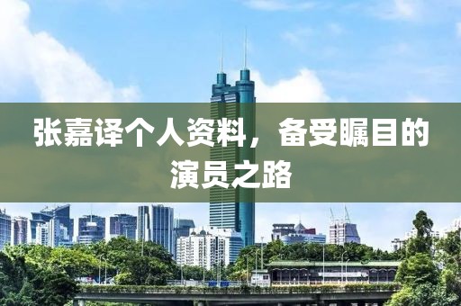 张嘉译个人资料，备受瞩目的演员之路