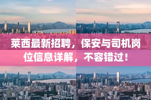 莱西最新招聘，保安与司机岗位信息详解，不容错过！