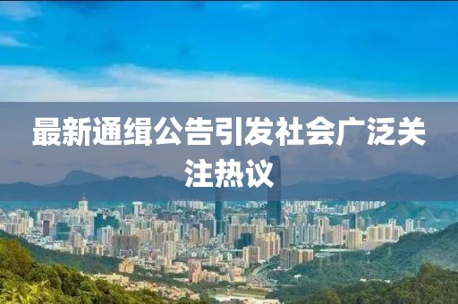 最新通缉公告引发社会广泛关注热议